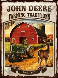 metalen wandbord farming traditions 30-40 cm