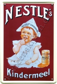 metalen ansichtkaart nestle's kindermeel 10-14 cm