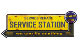 Metalen Bord service station / repair  50 x 18 cm