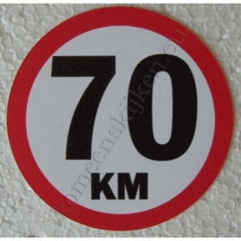 sticker 70 km 7,5 cm