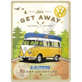 metalen wandplaat VW let's get away 30-40 cm