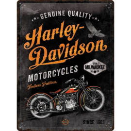 metalen reclamebord Harley-Davidson genuine quality 30x40 cm