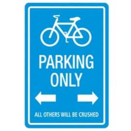 metalen bord fietsen parking only 20-30 cm