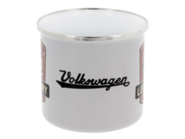 VW T1 Bus Legendary Emaille Mok lichtgrijs 500ml