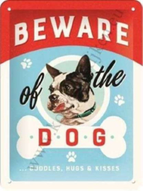 metalen wandbord Beware of the dog 15x20 cm