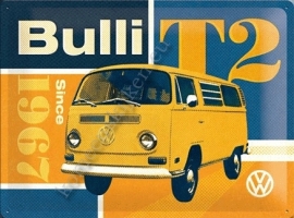 blikken wandbord volkswagen bulli T2 30-40 CM