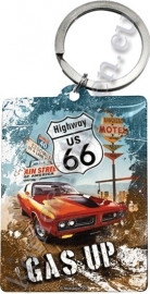 metalen sleutelhanger route 66 gas up