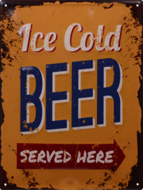 metalen wandplaat ice cold beer 25-33 cm