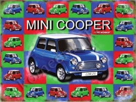 blikken wandplaat Mini Cooper the works 30-40 cm