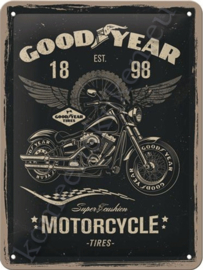 Metalen muurbord good year motorcycle 15-20 cm