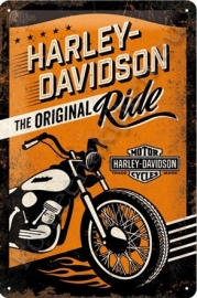 metalen wandplaat Harley Davidson the original ride 20-30 cm