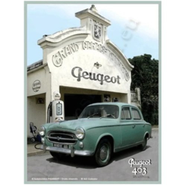 metalen wandbord peugeot 403 garage 15x21 cm