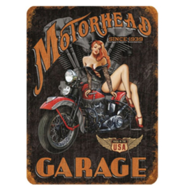 blikken reclamebord motorhead garage 30-40 cm