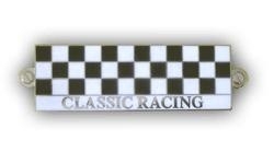 metalen vlag classic racing met geblokte vlag