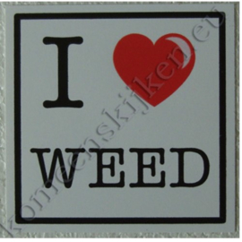 sticker I love weed 10,5 cm.