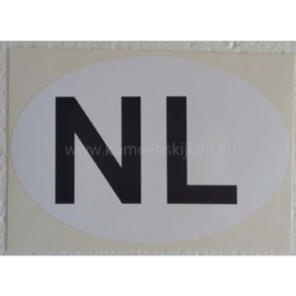 Witte NL sticker jumbo 25 cm