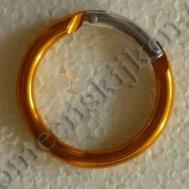 Alumunium musketon ring oranje 5 cm