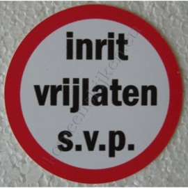 sticker inrit vrijlaten s.v.p. 7,5 cm