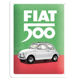metalen wandbord Fiat 500 15 x 20 cm