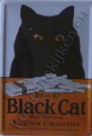 metalen ansichtkaart black cat 10-14 cm