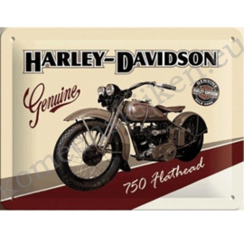metalen wandbord Harley 750 flathead 15-20 cm