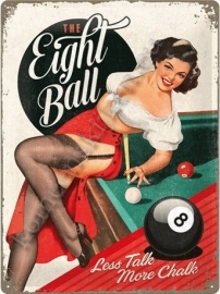 metalen reclamebord eight ball 30-40 cm..