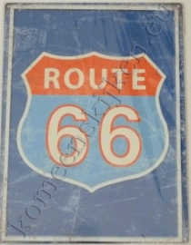 blikken reclamebord route 66 30-40 cm