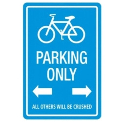 metalen bord fietsen parking only 20-30 cm