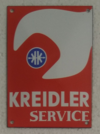 emaille bord Kreidler service 10x14 cm
