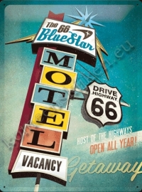 metalen wandbord route 66 motel 30-40 cm..