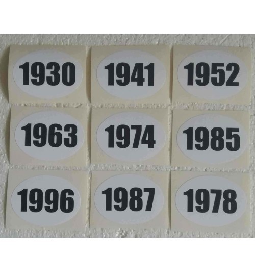 ovale jaartal / bouwjaarsticker