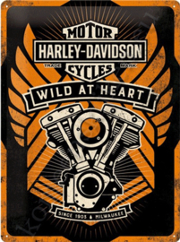 metalen wandbord harley davidson wild at heart 30-40 cm