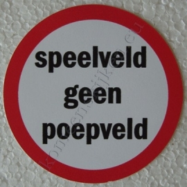 sticker speelveld geen poepveld 7,5 cm