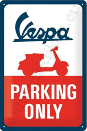 metalen wandbord vespa parking only 20-30 cm