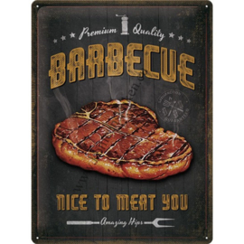 Metalen wandplaat Barbecue, nice to meat 30x40 cm