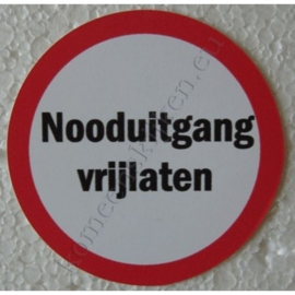 sticker nooduitgang vrijlaten 7,5 cm