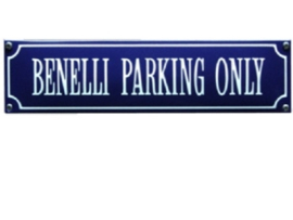 emaille straatnaambord benelli parking only