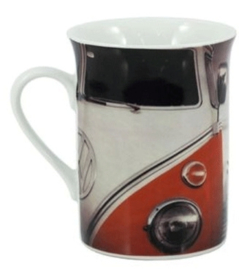 mok/beker vw volkswagen rood en lichtblauw T1