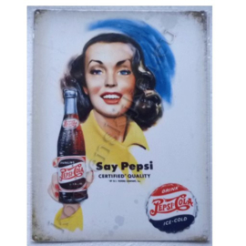 metalen wandplaat say pepsi cola 30-40 cm