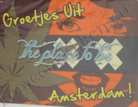 blikken reclame plaat groetjes uit amsterdam 30-40 cm