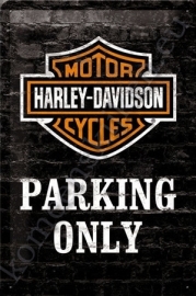 blikken wandbord harley davidson parking only 20-30 cm