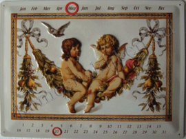 metalen kalender engel 30x40 cm