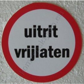 sticker uitrit vrijlaten 7,5 cm