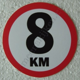 sticker 8 km 7,5 cm