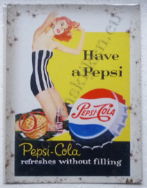 metalen wandplaat have a pepsi cola dame badpak 30-40 cm