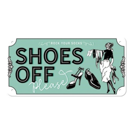 hanging sign shoes off please 10x20 cm