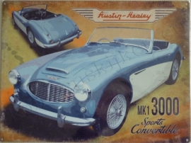 metalen wandbord Austin Healey 3000 30-40 cm