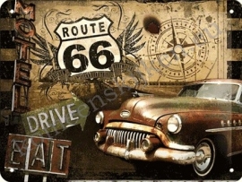 metalen wandbord route 66 15-20 cm