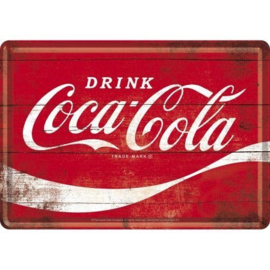 Metalen ansichtkaart Coca Cola Wave 10 x 14 cm