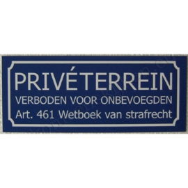 sticker priveterrein / verboden voor onbevoegden middel